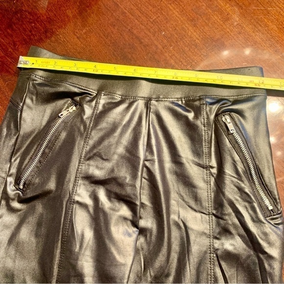 NWT Wila Leggings OSFM Vegan Leather Black Elastic Waist Zippered Pocket NEW - Picture 11 of 12